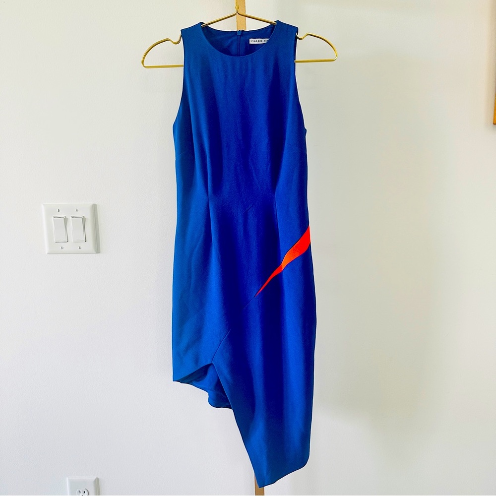 Finders Keepers The Label | XS | Blue and Orange Dress with a Fitted Bodice